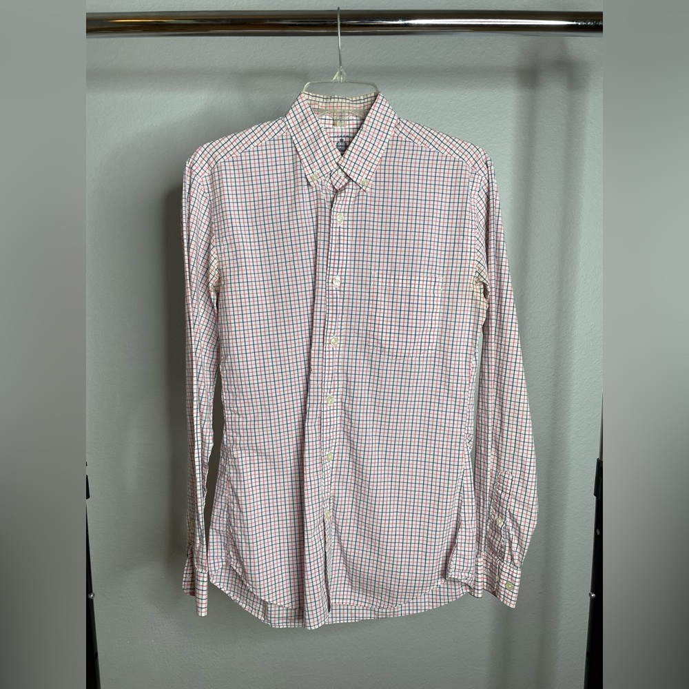 J Crew Red & Blue Plaid Long Sleeve Button Down Men's Size S